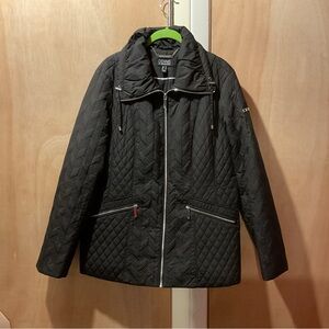Dennis Basso. Black Quilted Jacket